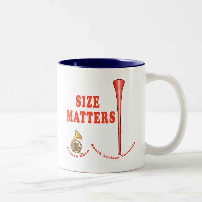 Vuvuzela Größen-Angelegenheits-lustiger T-Shirt Zweifarbige Tasse (Rechts)