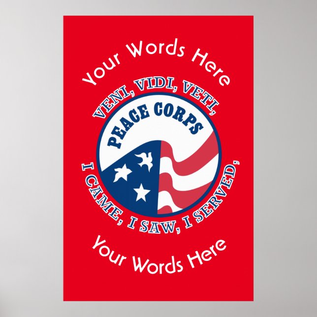 VV-Poster mit dem Logo des Custom Peace Corps Poster (Vorne)