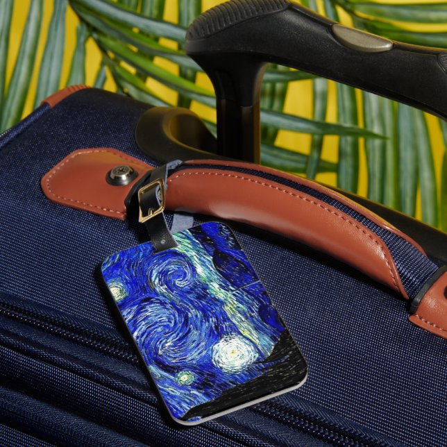 vVan Gogh sternenklare Nachtschöne Kunst Gepäckanhänger (Vorderseite Insitu 1)