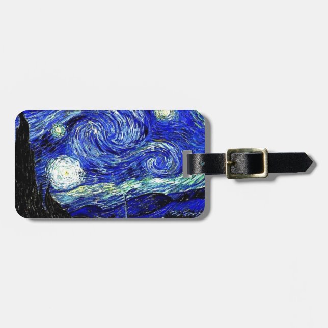 vVan Gogh sternenklare Nachtschöne Kunst Gepäckanhänger (Vorderseite horizontal)