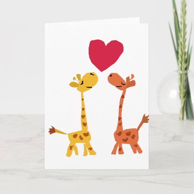 VW - Funny Giraffe Liebe Cartoon Karte (Vorderseite)