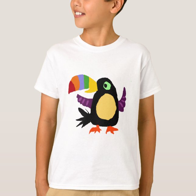 VW, lustige Toucan Vogel-Primitiv-Kunst T-Shirt (Vorderseite)