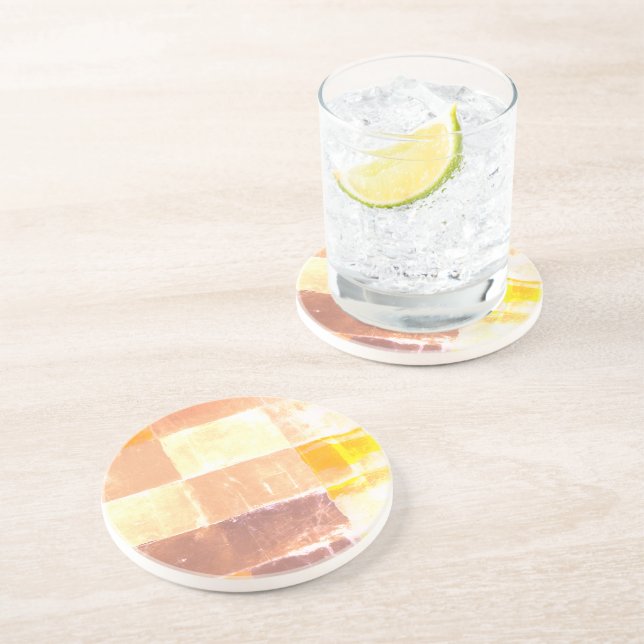 Vwndretti Yellow Soft Colors Getränkeuntersetzer (Seite)