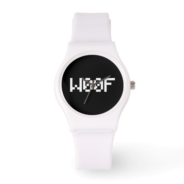 W00F [Leetspeak Animal Sounds] Armbanduhr (Vorderseite)