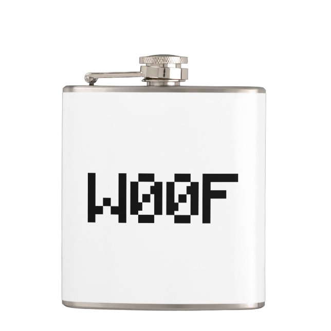 W00F [Leetspeak Animal Sounds] Flachmann (Vorderseite)