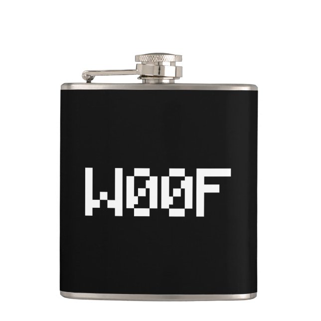 W00F [Leetspeak Animal Sounds] Flachmann (Vorderseite)