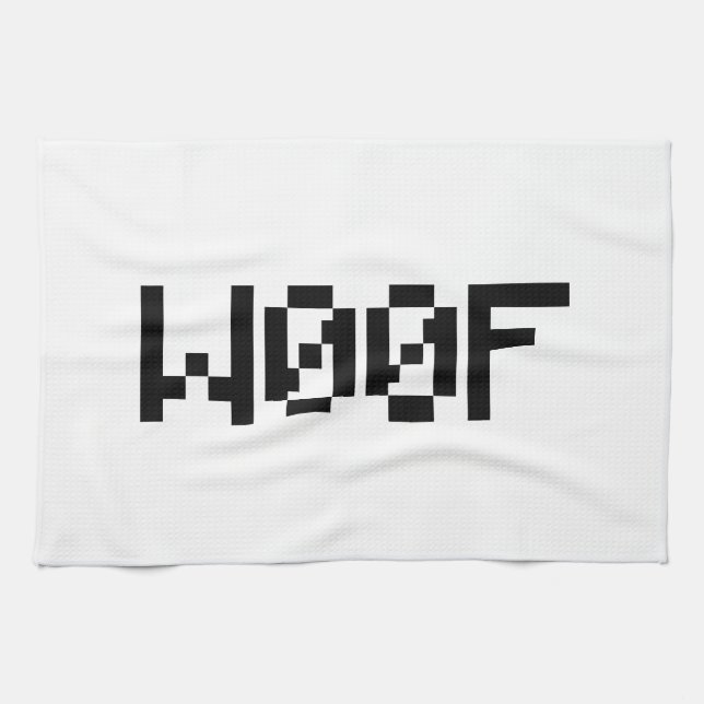 W00F [Leetspeak Animal Sounds] Geschirrtuch (Horizontal)