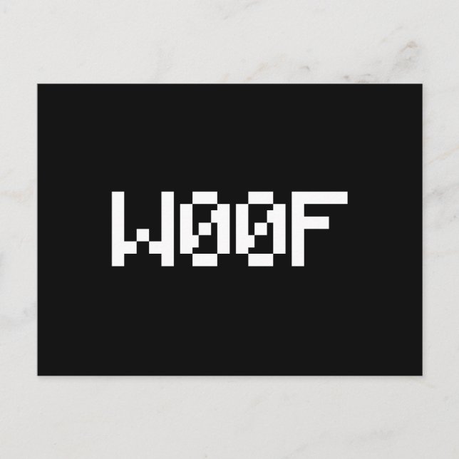 W00F [Leetspeak Animal Sounds] Postkarte (Vorderseite)