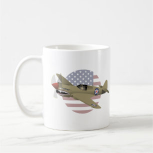 W2 P-40 Warhawk-Flugzeug Kaffeetasse