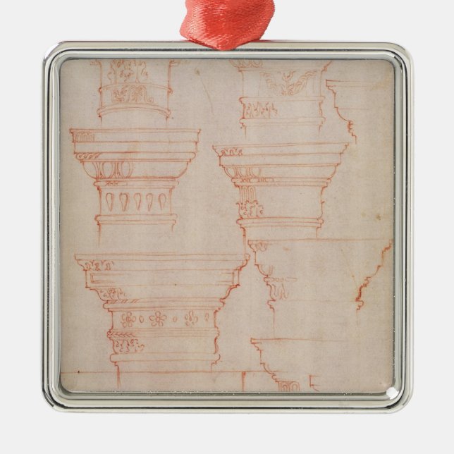 W.18v Studie der Spaltenkapitalien Ornament Aus Metall (Vorne)