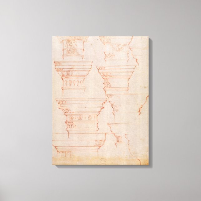 W.18v Studie über die Hauptstädte der Kolumne Leinwanddruck (Vorderseite)