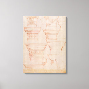 W.18v Studie über die Hauptstädte der Kolumne Leinwanddruck