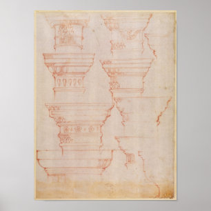 W.18v Studie über die Hauptstädte der Kolumne Poster