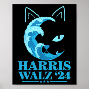 W 24 Blaue Welle von Katzen Damen wählen Kamala Poster