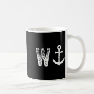 W Anchor Funny Wanker Jerk British Slang Kaffeetasse