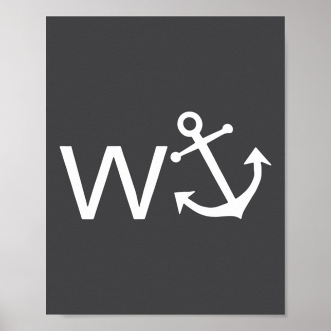 W Anchor Funny Wanker Jerk Funny Slang  Poster (Vorne)