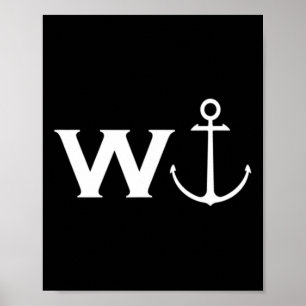 W Anchor Wanker Funny Sailing Poster