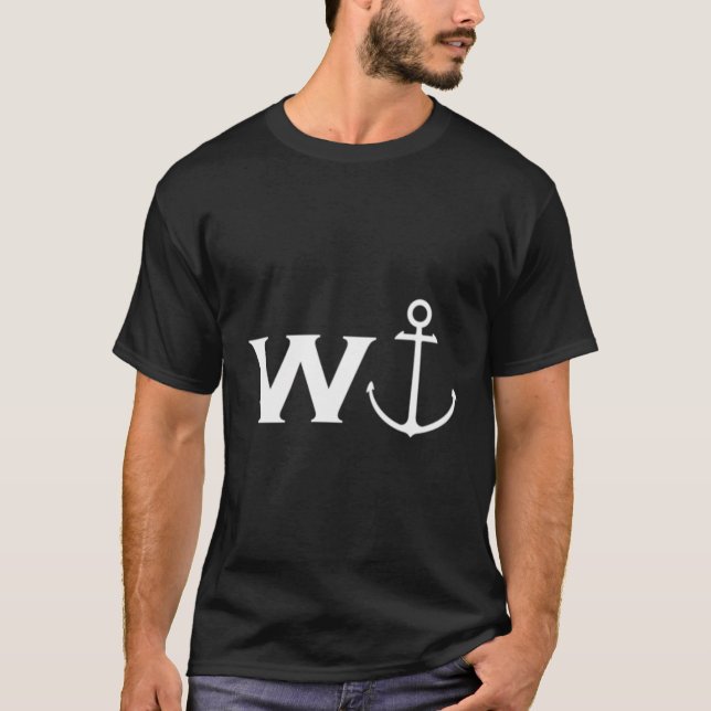 W Anchor Wanker Funny Sailing T-Shirt (Vorderseite)