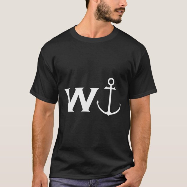 W Anchor Wanker Funny Sailing T-Shirt (Vorderseite)