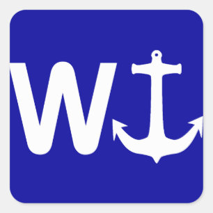W-Anker Wanchor lustiges Witz-Geschenk Quadratischer Aufkleber