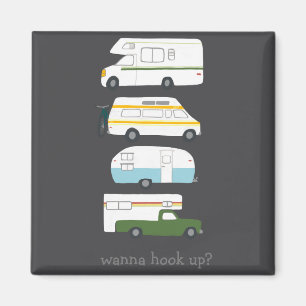 W Anschluss Lustiger Campervan Vanlife Wohnwagen  Magnet