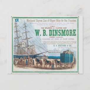 W B Dinsmore Clipper Segelschiff Postkarte