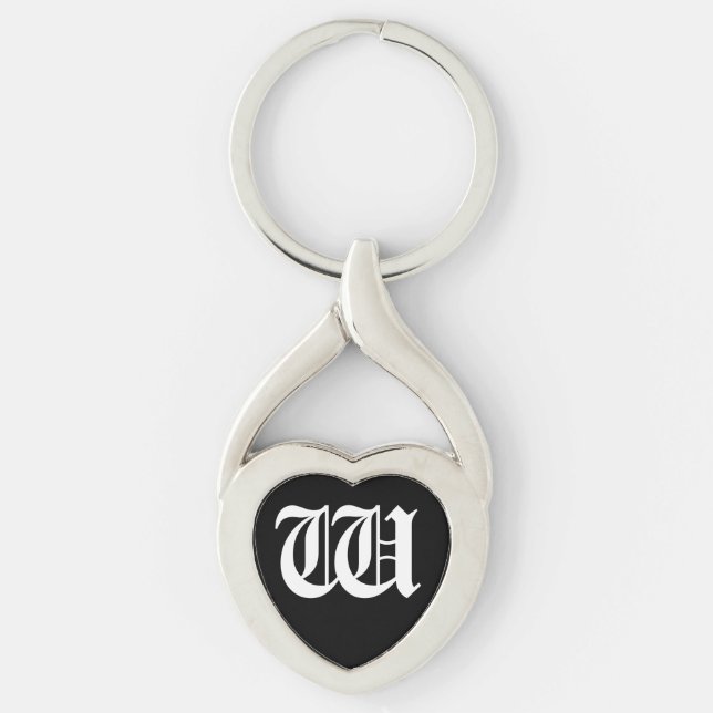 "W" Black Heart Keychain Schlüsselanhänger (Vorderseite)