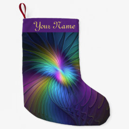 W. Blue Modern Abstraktes Fraktal Name Kleiner Weihnachtsstrumpf