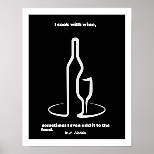 W.C. Fields Wine Quote Poster (Vorne)
