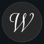 W Cursive Wedding Monogram Schwarz-weiß Stickers<br><div class="desc">Diese Aufkleber sind mit einem eleganten,  kursiven W Monogramm versehen. Ideal für Gastgeschenke Hochzeiten,  etc.</div>
