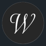 W Cursive Wedding Monogram Schwarz-weiß Stickers<br><div class="desc">Diese Aufkleber sind mit einem eleganten,  kursiven W Monogramm versehen. Ideal für Gastgeschenke Hochzeiten,  etc.</div>