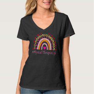 W des Physiotherapeuten Nurse Leopard Rainbow Nurs T-Shirt