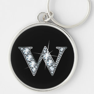 "W" Diamond Bling Keychain Schlüsselanhänger