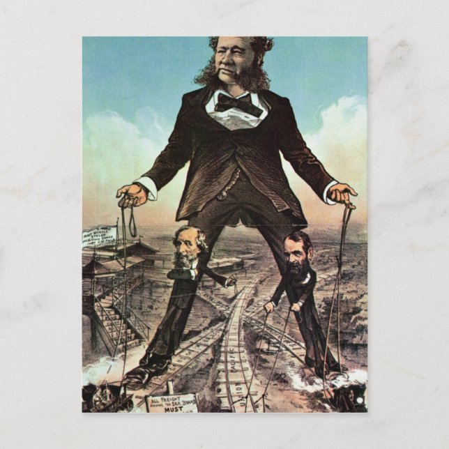 W.H. Vanderbilt als "Koloss der Straßen" Postkarte (Vorderseite)