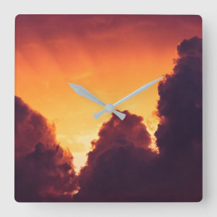 w im Wetter Quadratische Wanduhr