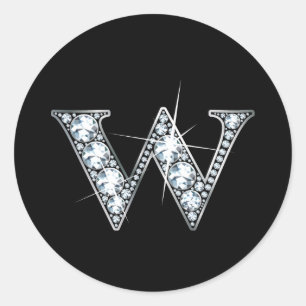 W-Imitate -"Diamant Bling" Runder Aufkleber