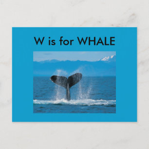 "W" ist für Whale Alphabet Flashcard Postkarte