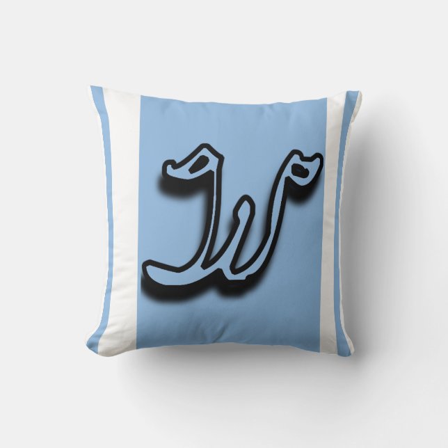 W Kissen mit Monogramm (Vorderseite)