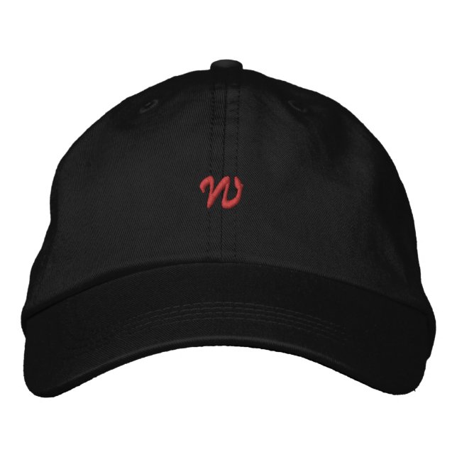 W Letter Initial Cap - Monogramm bestickter Hat Bestickte Baseballkappe (Vorderseite)