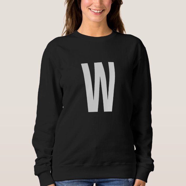 W Letter Number Symbol Alphabet Initial Sweatshirt (Vorderseite)