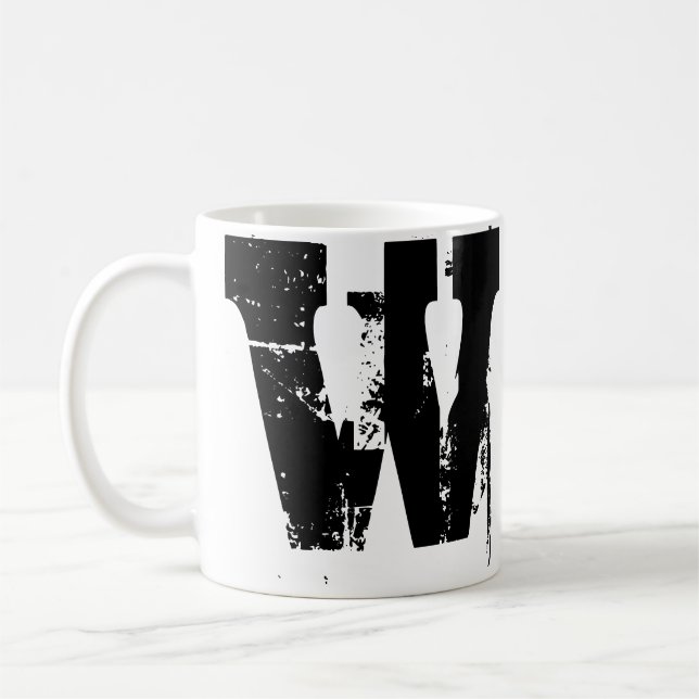 W Monogram Grunge Coole Tasse (Links)