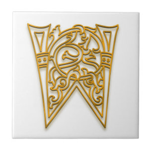 W Monogram "Irish Gold" Keramik Tile Fliese
