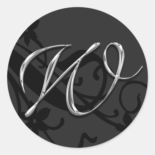 W Monogram Letter Wedding Umschlag Aufkleber Stick (Vorderseite)