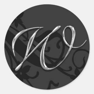 W Monogram Letter Wedding Umschlag Aufkleber Stick
