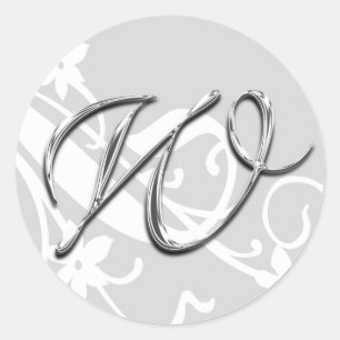 W Monogram Letter Wedding Umschlag Aufkleber Stick