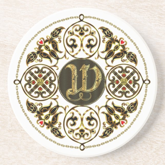 W-Monogramm-klassisches Bestes sah großes sehen Untersetzer (Vorne)