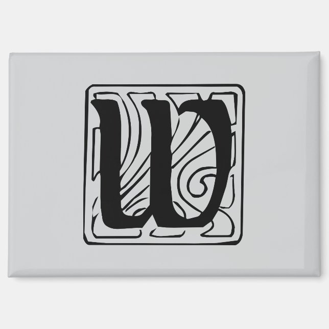 W Monogramm schwarz Magnet (Vorderseite)