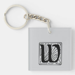 W Monogramm schwarz Schlüsselanhänger