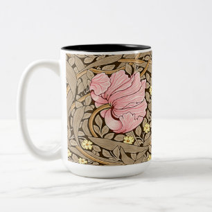 W Morris Pimpernchmuster in Pink & Sepia Zweifarbige Tasse