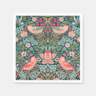 W Morris Pink Strawberry Thief Papier Serviette